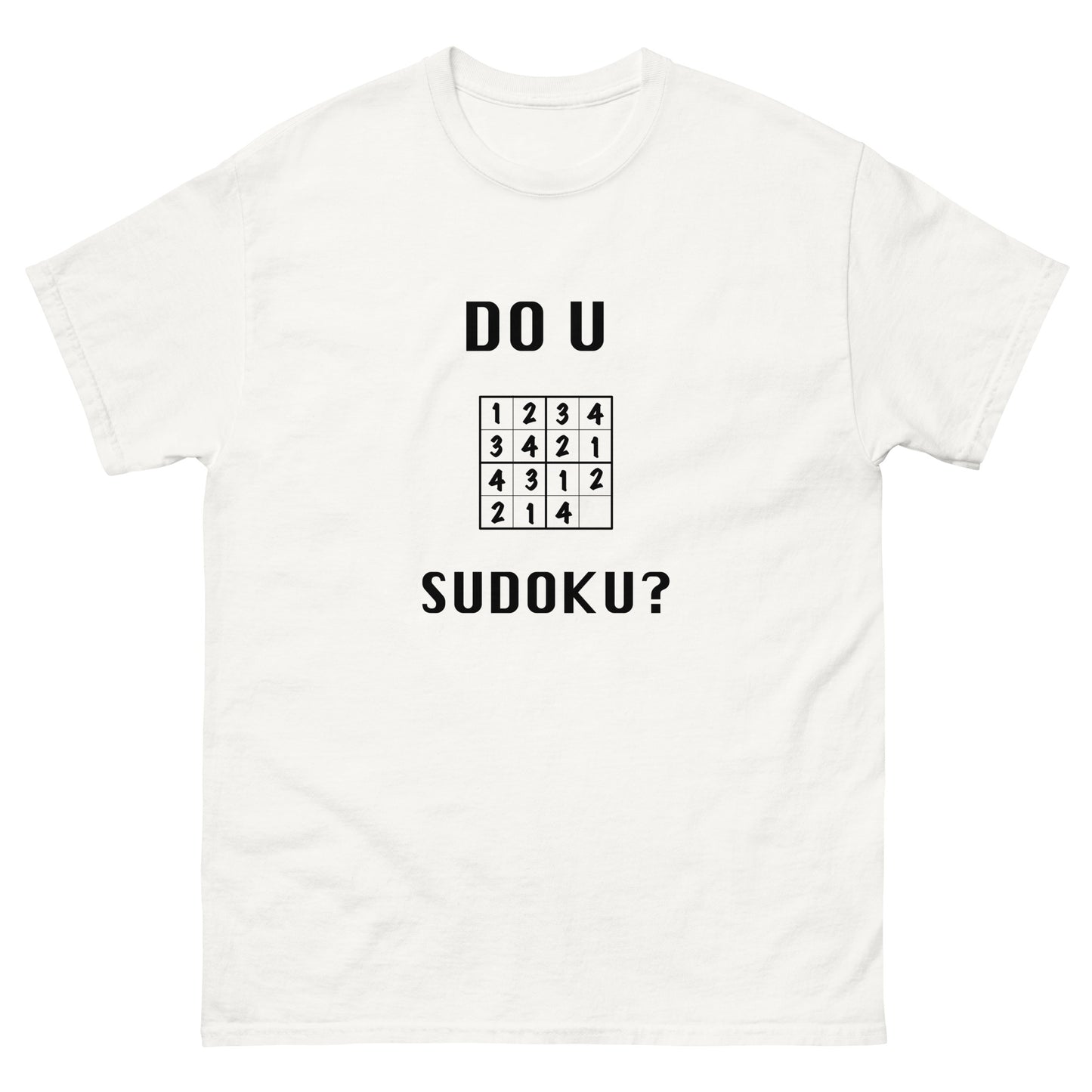 Do U Sudoku? Unisex classic tee (Black Print)